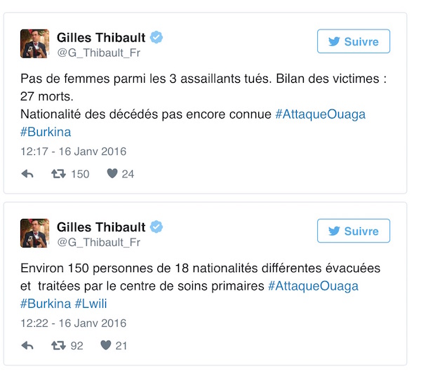 Alcuni dei tweet dell'ambasciatore francese 