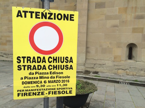 Deviazioni al traffico per la Firenze Fiesole domenica 6 marzo 2016