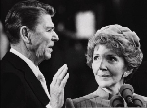 Ronald e Nancy Reagan al giuramento da Presidente degli Stati Uniti