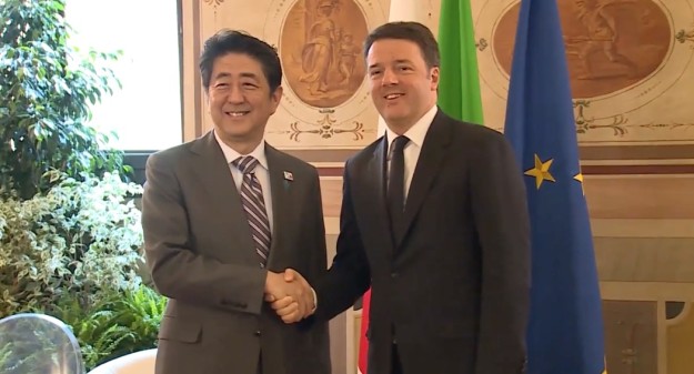 Matteo Renzi e Shinzo Abe