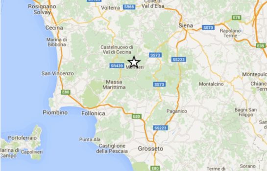La zona del terremoto tra Siena e Grosseto
