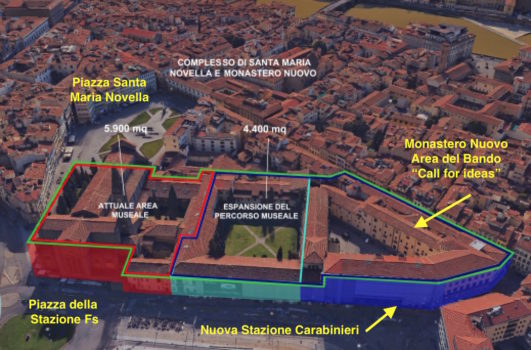 Il progetto complessivo dell'ex Scuola Marescialli in piazza Stazione a Firenze