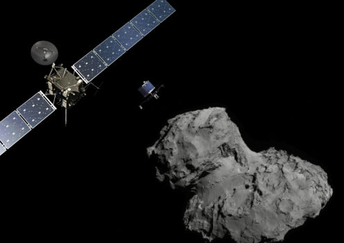 La sonda spaziale Rosetta immaginata mentre si avvicina alla cometa