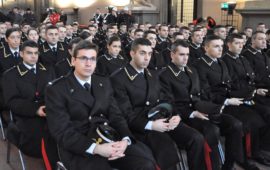 Un gruppo di allievi della Scuola Marescialli Carabinieri