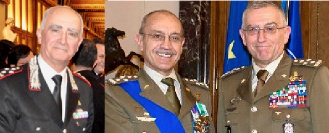 I generali Tullio Del Sette, Danilo Errico e Claudio Graziano