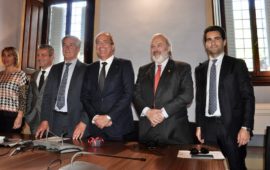 da sin. Azzurra Morelli, Stefano Gabbrielli, Fabrizio Monsani, il presidente Luigi Salvadori, Enrico Bocci, Lapo Baroncelli