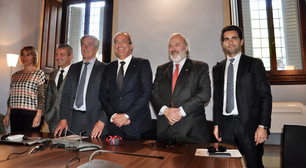 da sin. Azzurra Morelli, Stefano Gabbrielli, Fabrizio Monsani, il presidente Luigi Salvadori, Enrico Bocci, Lapo Baroncelli