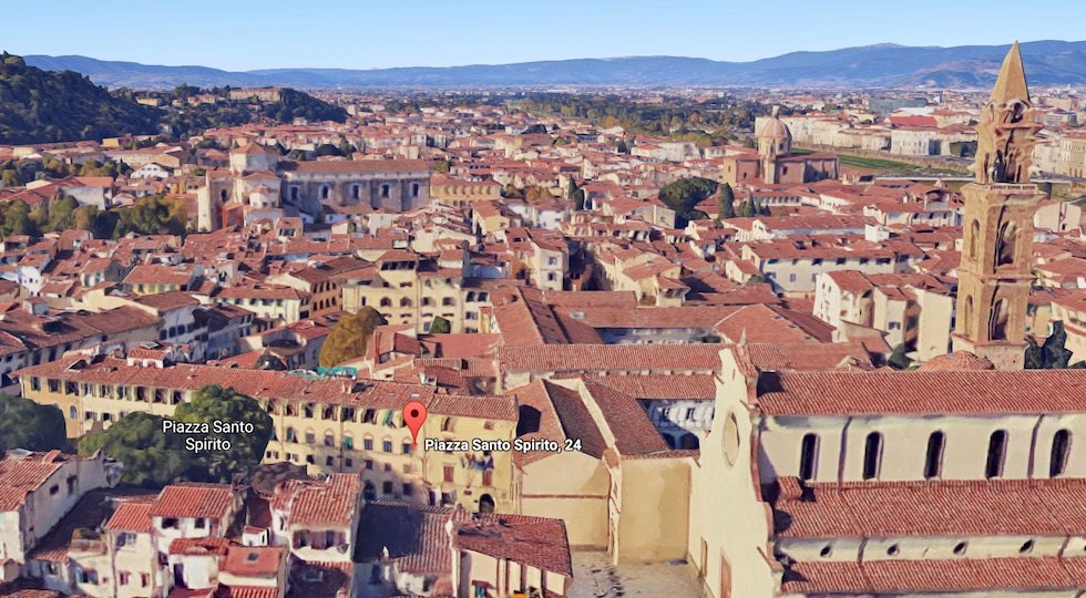 PIazza Santo Spirito a Firenze (immagine da Google Street Wiew)