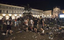 Piazza San Carlo a Torino dopo gli incidenti del 3 giugno 2017