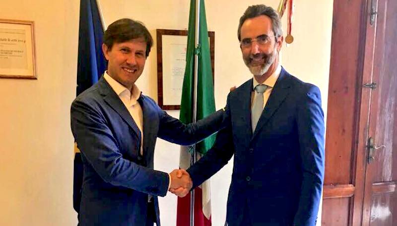Il sindaco Nardella e il nuovo comandante della Municipale di Firenze Alessandro Casale