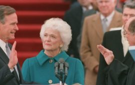 George e Barbara Bush nel 1989 all'insediamento da presidente Usa
