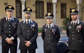 Avvicendamenti a Firenze: (da sin.) maggiore Arturo, maggiore Cannarile, capitano Centrella, maggiore Puppin