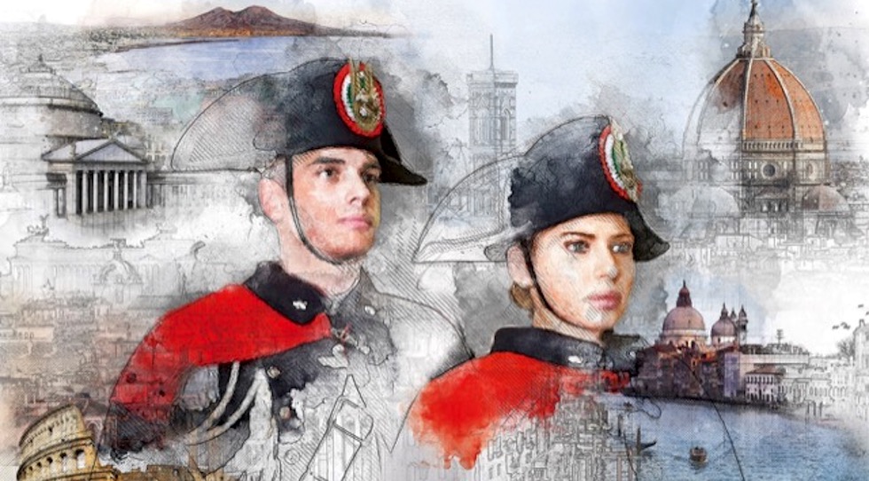 La pagina centrale del Calendario 2019 dei Carabinieri dedicato al patrimonio culturale italiano