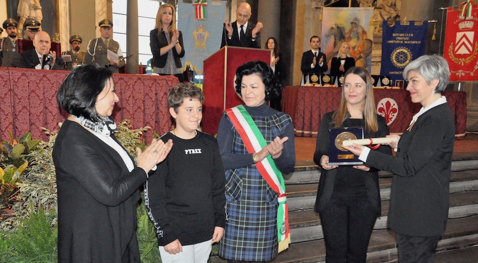 Samuele Morato, 13 anni, premiato a Firenze con lo Scudo di San Martino 