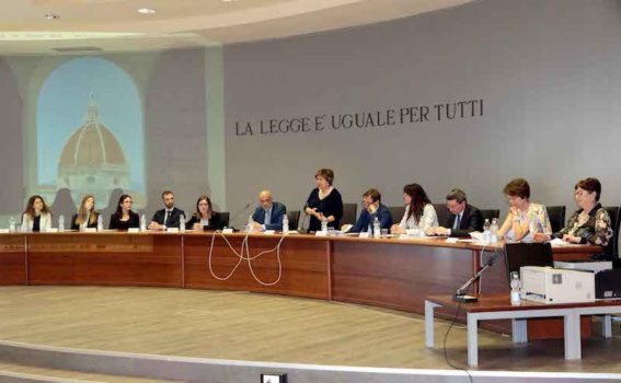 Aula 31 del Palagiustizia durante l'intervento della Presidente della Corte d'Appello Margherita Cassano
