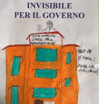 Un disegno degli alunni dell'Istituto Serve di Maria di Firenze