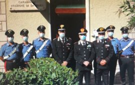 L'incontro del generale Ciceri con il personale della Stazione Carabinieri di Saturnia