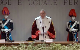 Il presidente della Corte d'Appello di Firenze Alessandro Nencini inaugura l'anno giudiziario 2022