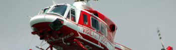 Un elicottero dei Vigili del Fuoco ha partecipato alle ricerche