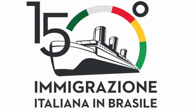 Il logo ufficiale del 150° dell'immigrazione italiana in Brasile