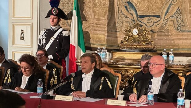 Il presidente del Tar Toscana Roberto Pupilella all'inaugurazione dell'anno giudiziario amministrativo 2024